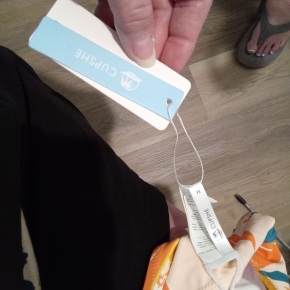 Cupshe Size M Dark Teal And Orange Tropical Print Bikini Set NWT - Picture 10 of 16